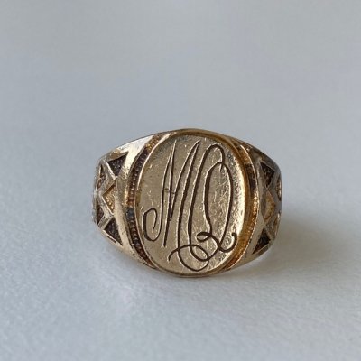 INITIAL/SIGNET 10K GOLD FIELD RING/4-5220929
