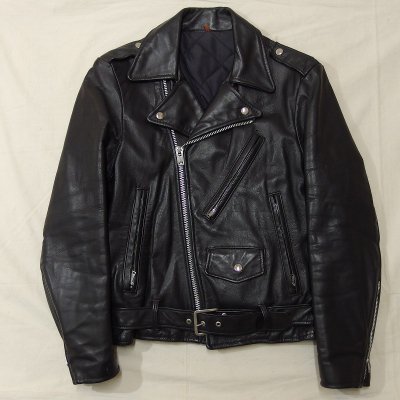 60s DOUBLE RIDERS JACKET /38/CABRETTA LEATHER*221214*