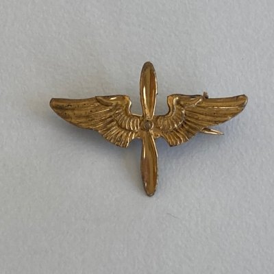 WW2 USAAF PROP AND WINGS GOLD PIN 231028