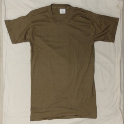 80s BROWN COLOR MILITARY Tee / M / DEAD STOCK 230427
