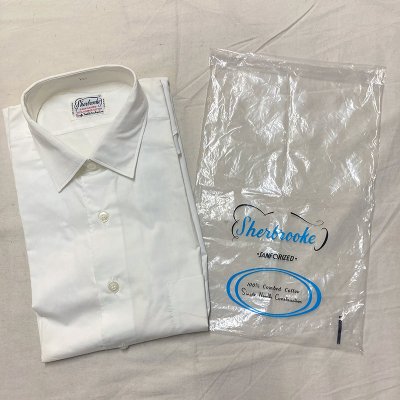 60s Sherbrooke WHITE COTTON Shirt  15 1/2 D.Stock 230803