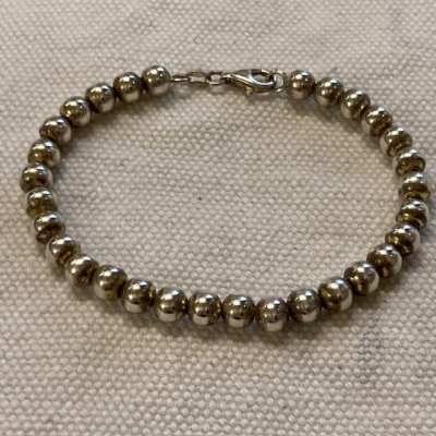 ITALY 925 SILVER PEARL CHAIN BRACELET/9g230822