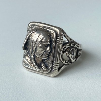 INDIAN HEAD x HORSE SHOE HORSE HEAD STERLING RING/23230824