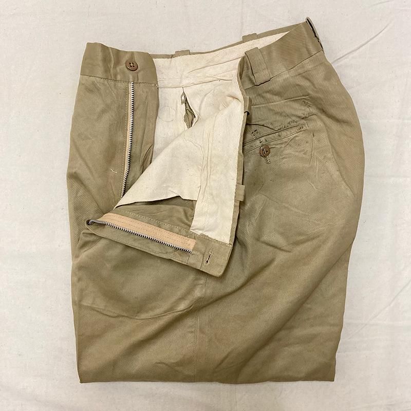 60s US ARMY COTTON KHAKI CHINO PANTS / 32x31 ＊230830＊ - SEARCHLIGHT