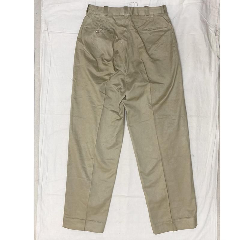 60s US ARMY COTTON KHAKI CHINO PANTS / 32x31 ＊230830＊ - SEARCHLIGHT