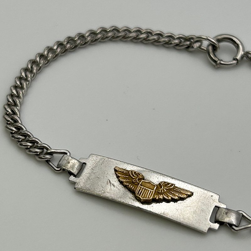 US AAF/AF PILOT WING STERLING SILVER ID BRACELET ＊231016B＊ - SEARCHLIGHT