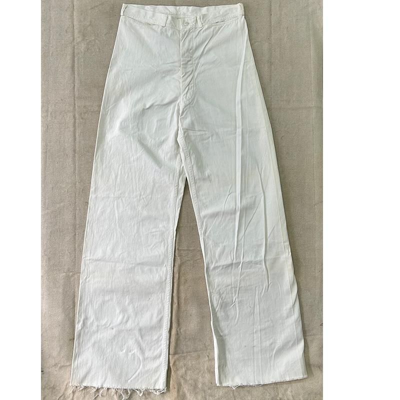WW2 US NAVY COTTON WHITE SAILOR PANTS / W82cm ＊231030