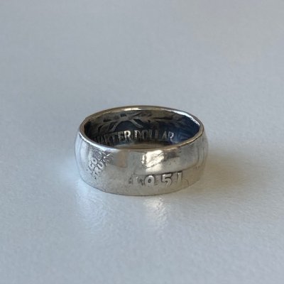 1951 US QUATER DOLLAR SILVER COIN RING/5 231211