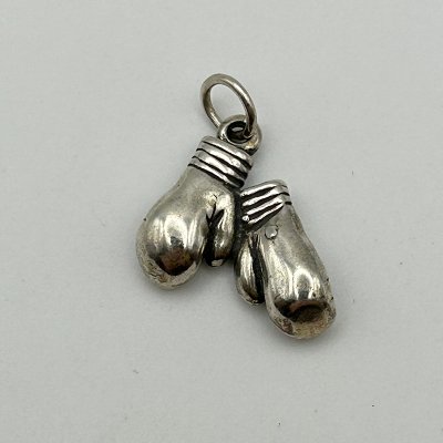 BOXING GLOVES STERLING SILVER CHARM 240111B