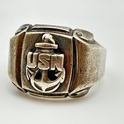 USN ANCHOR INSIGNIA STERLING RING/22 240216F