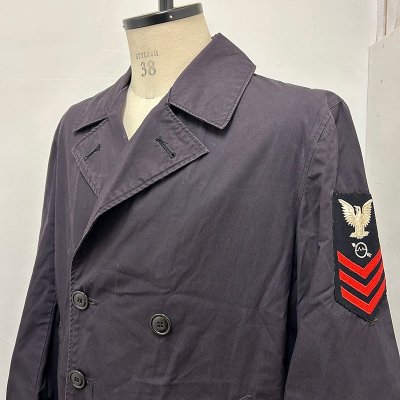 '64 USN Double Breasted RAIN COAT / M-R /RANK PATCH240216