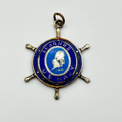 USN SEABEES STERLING SILVER PENDANT TOP 240307