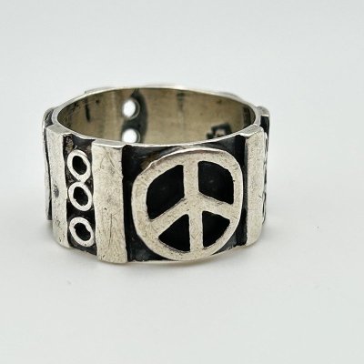 PEACE MARK MEXICO STERLING SILVER RING/16 240314