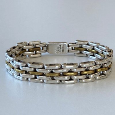 2 COLOR MEXICO 925 SILVER and BRASS BRACELET240329C