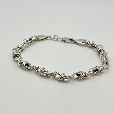 ITALY 925 SILVER CHAIN BRACELET 240603E