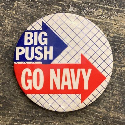 BIG PUSH GO NAVY TIN BUTTON240609