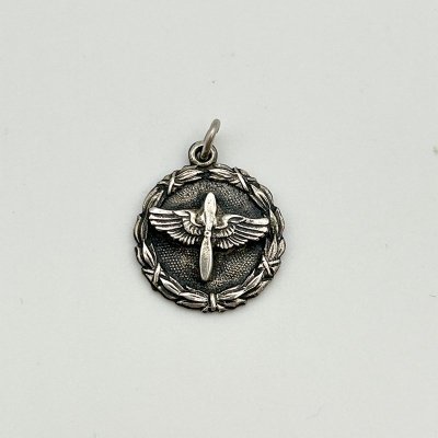 US AAF ROUND STERLING SILVER CHARM 240610E