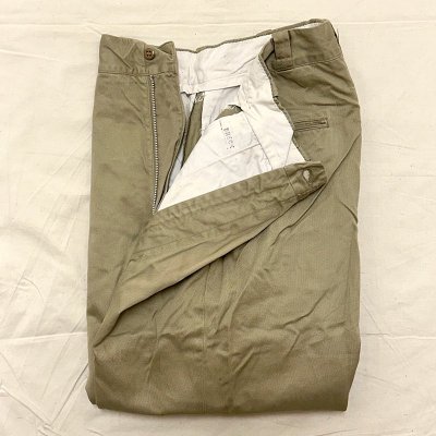 60's US ARMY COTTON KHAKI CHINO PANTS / W75cm 240621B