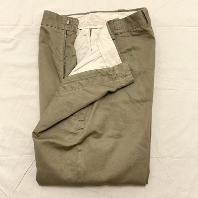 60's US ARMY COTTON KHAKI CHINO PANTS / 34x31 240621D