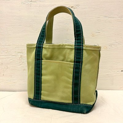 L.L.Bean GREEN CANVAS ZIP TOP SMALL TOTE BAG 240726