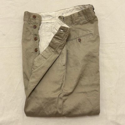 50's US ARMY M-56 COTTON KHAKI CHINO PANTS / W31 240731C