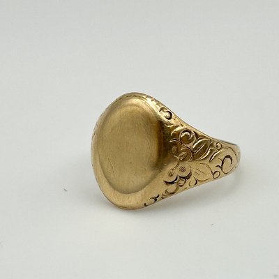 14K GOLD SIGNET RING/17 240922E