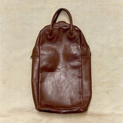 60's L.L.Bean BROWN LEATHER BOTTLES BAG 240930