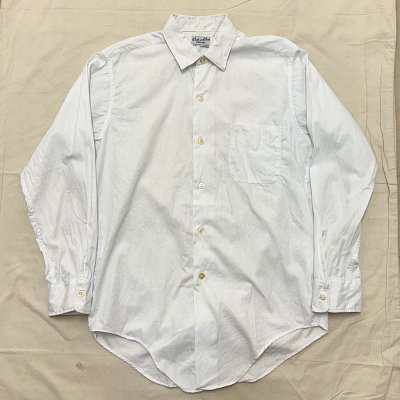 60s Wash and Wear WHITE COTTON L/S Shirt / 1WASH / 15-32 241002B