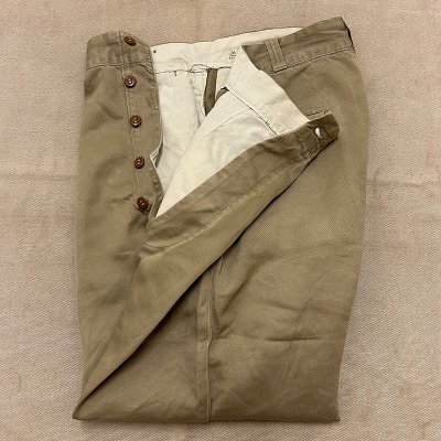 50s US ARMY COTTON KHAKI Pants / W76cm 241010