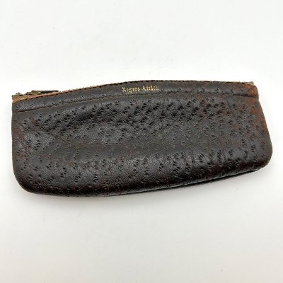 60's Rogers Airlok SHEEP SKIN TABACCO POUCH 241025D