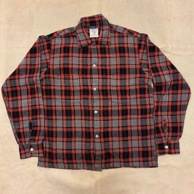 60s Lanier PLAID ACRILAN/WOOL SHIRTS / M 241029B