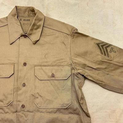 WW2 US ARMY COTTON KHAKI SHIRT, Dead Stock / 15-33 250306