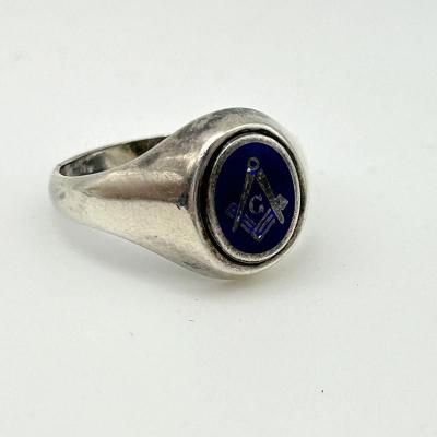 1983 FREEMASON ENGLAND/BIRMINGHAM SILVER RING / 26 250529C