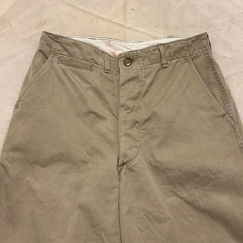 50s U.S ARMY chino trousers 45カーキ アメリカ軍 40s US ARMY M-45 45khaki Chino Trousers 45カーキ チノパン 軍