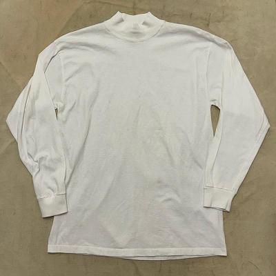 80's MOCK NECK L/S White Tee, Dead Stock / LARGE 250916