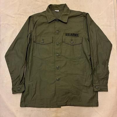 '72 US ARMY OG107 COTTON UTILITY SHIRTS, Dead Stock / 16.5x34 250920B