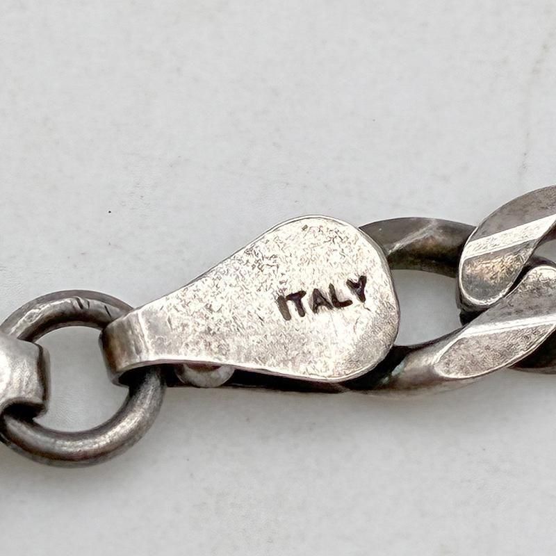 ITALY 925 VINTAGE 太角チェーン　メキシカン　銀無垢　ナバホ KIHEI