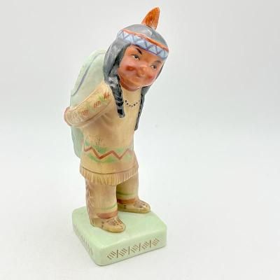 NATIVE AMERICAN GIRL with BABY CERAMICS ORNAMENT / JAPAN MADE 251020