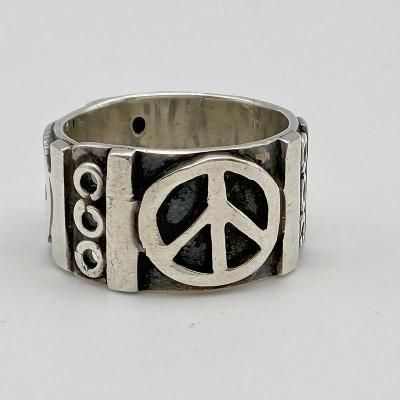 PEACE MARK MEXICO 925 SILVER RING / 19 251203J
