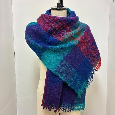 MULTI COLOR VINTAGE MOHAIR SCARF 251212E