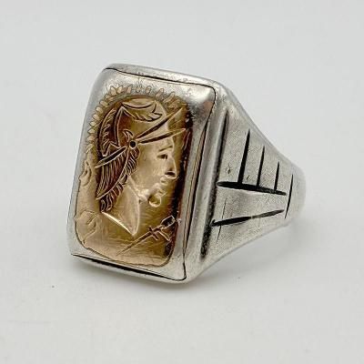 ROMAN SOLDIER STERLING SILVER RING by BROCHO CHICAGO / 18�� ��251218A��
