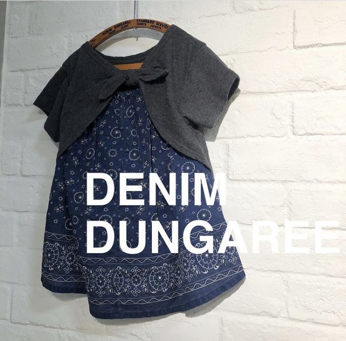 DENIM DUNGAREE バンダナ柄 リメイクTEE トンプキン天竺 - koguma