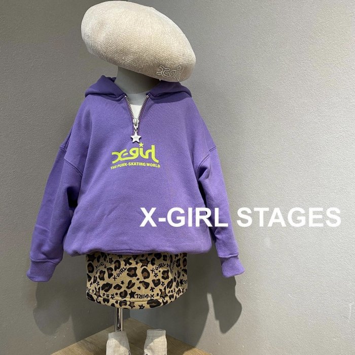 X-GIRL STAGES ロゴハーフジップパーカー - koguma online shop | 子供服コグマの公式オンラインショップ