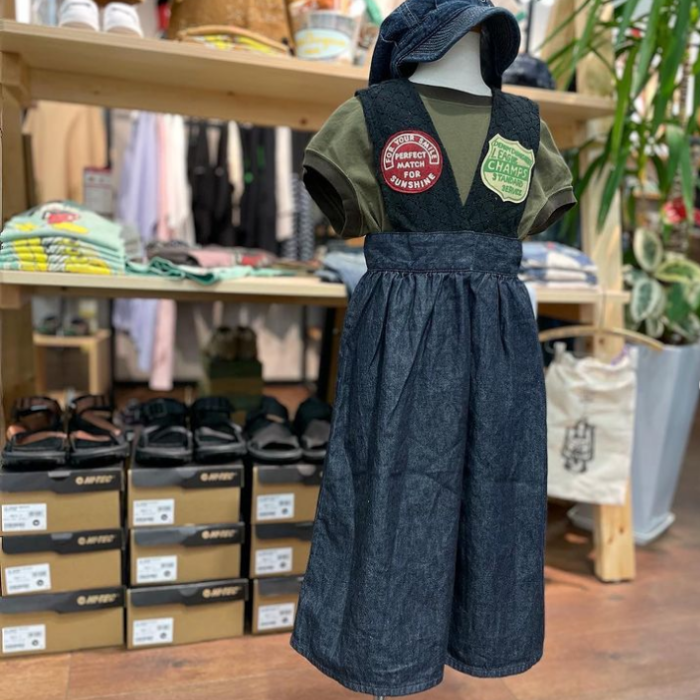 DENIM DUNGAREEデニム リメイク ショルダーレース JSK - koguma