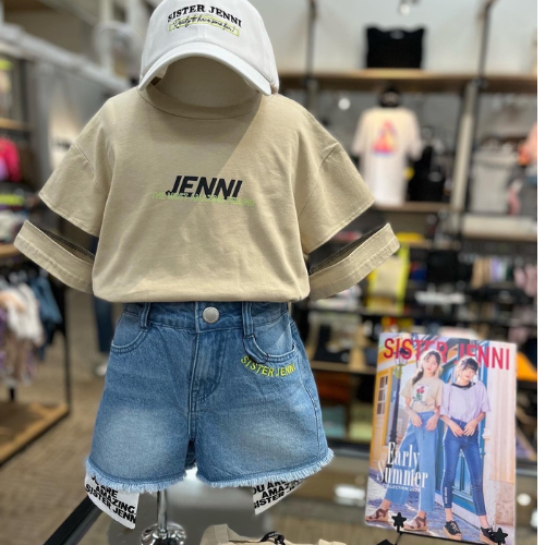 SISTER JENNI袖チュールQRロゴロング丈Tシャツ - koguma online shop