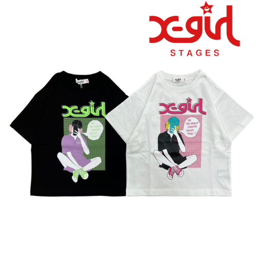 X-girl stagesガールモチーフ半袖Tシャツ S - koguma online shop