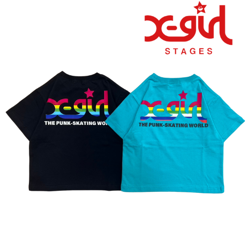 X-girl stagesバックレインボーロゴ半袖Tシャツ S - koguma online