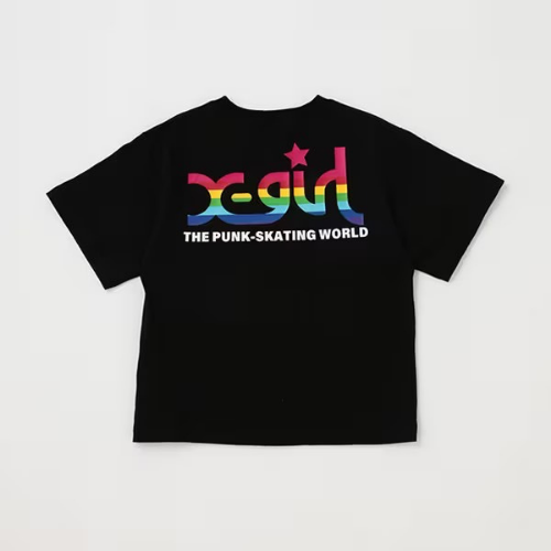 X-girl stagesバックレインボーロゴ半袖Tシャツ S - koguma online