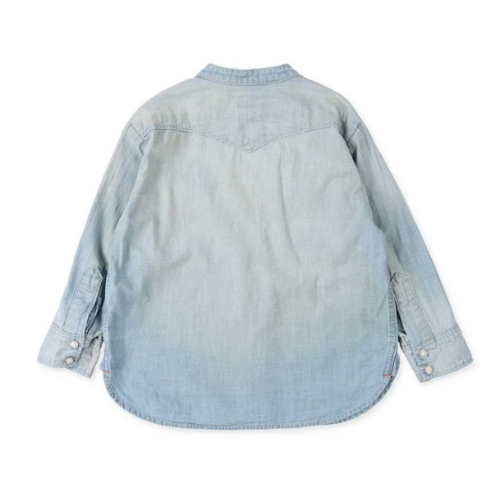 DENIM DUNGAREEムラダンガリーノーカラーシャツ - koguma online shop | 子供服コグマの公式オンラインショップ
