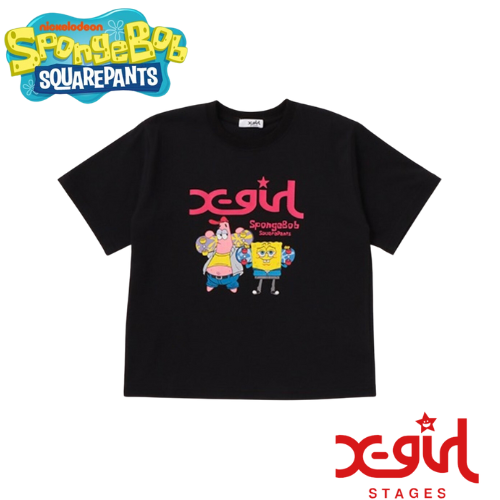X-girl stagesスポンジボブスケボー半袖Tシャツ S - koguma online ...